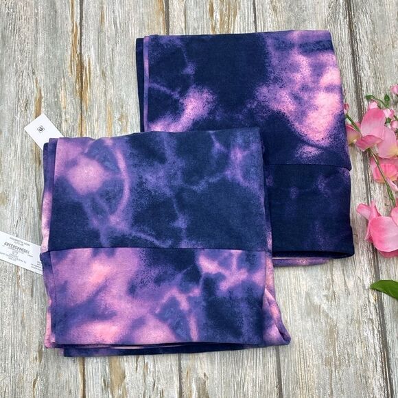 Women’s High Rise Tie Dye Print Soft Capri Leggings Pants 2-Pack Size 0X (14W) - Picture 1 of 6